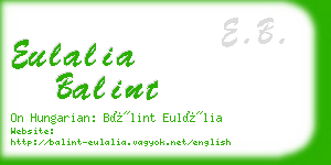 eulalia balint business card